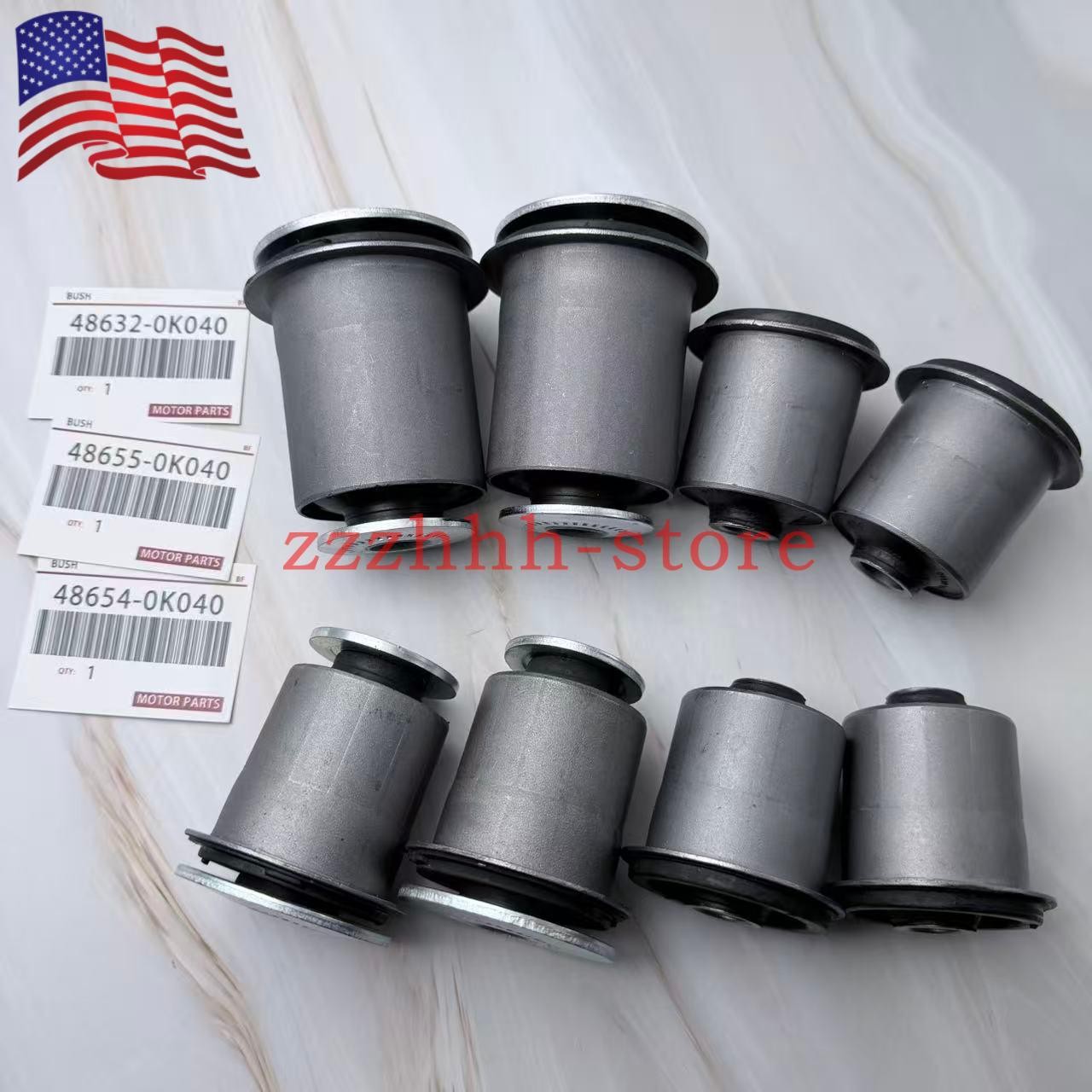 8PCS Arm Bush Set 48654-0K040 48655-0K040 48632-0K040 For Toyota FORTUNER HILUX