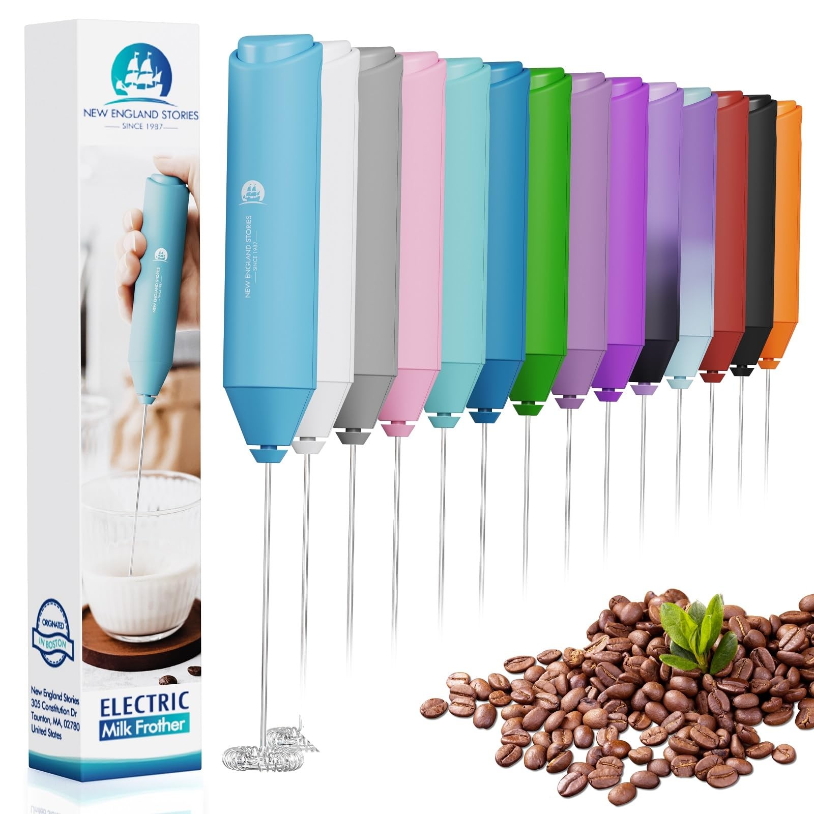 Powerful Milk Frother Handheld Foam Maker, Mini Whisk Drink Mixer for Coffee,