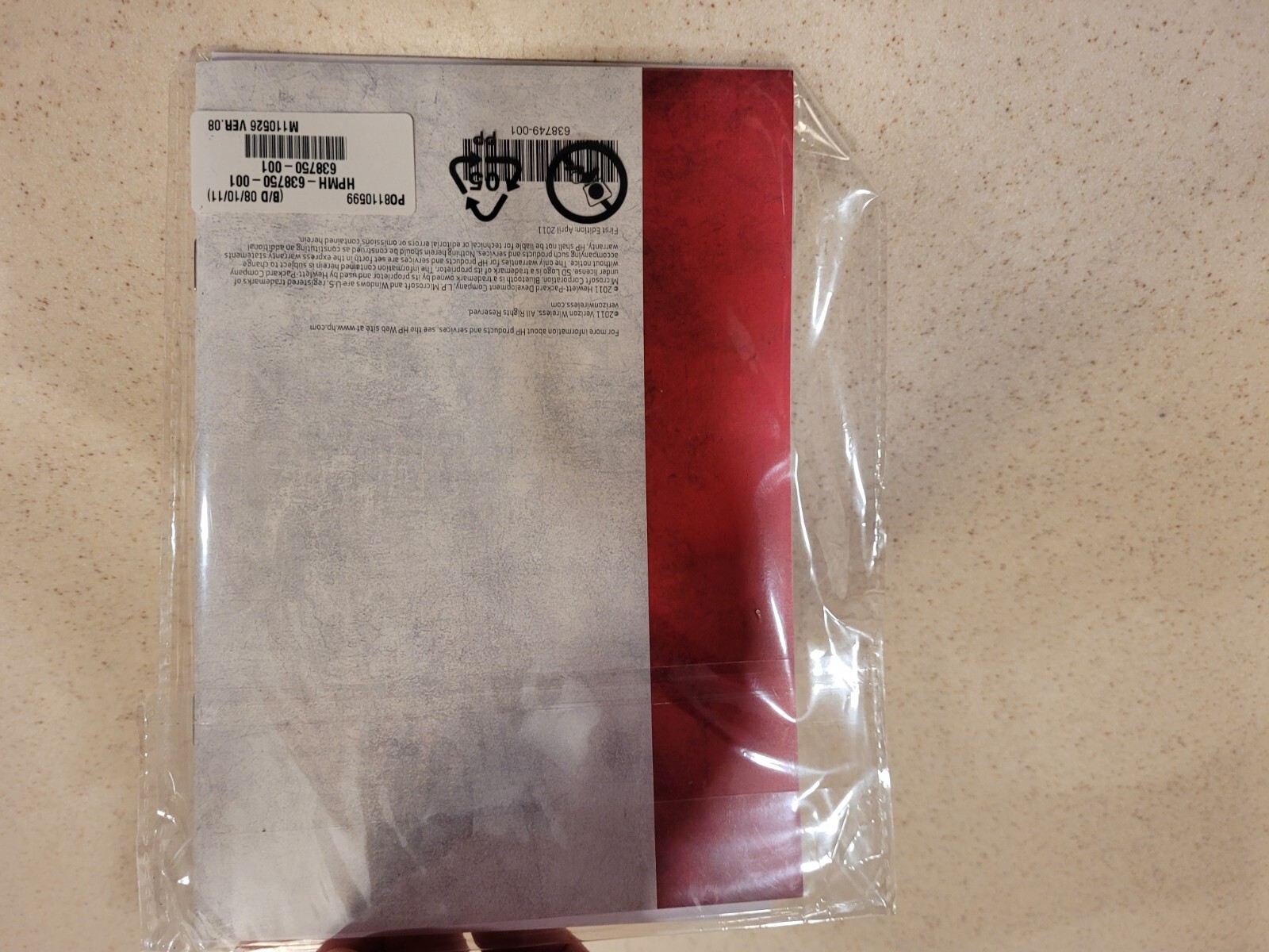 HP Touchpad Instruction Manual, Sealed with Technical Support Phone Numbers