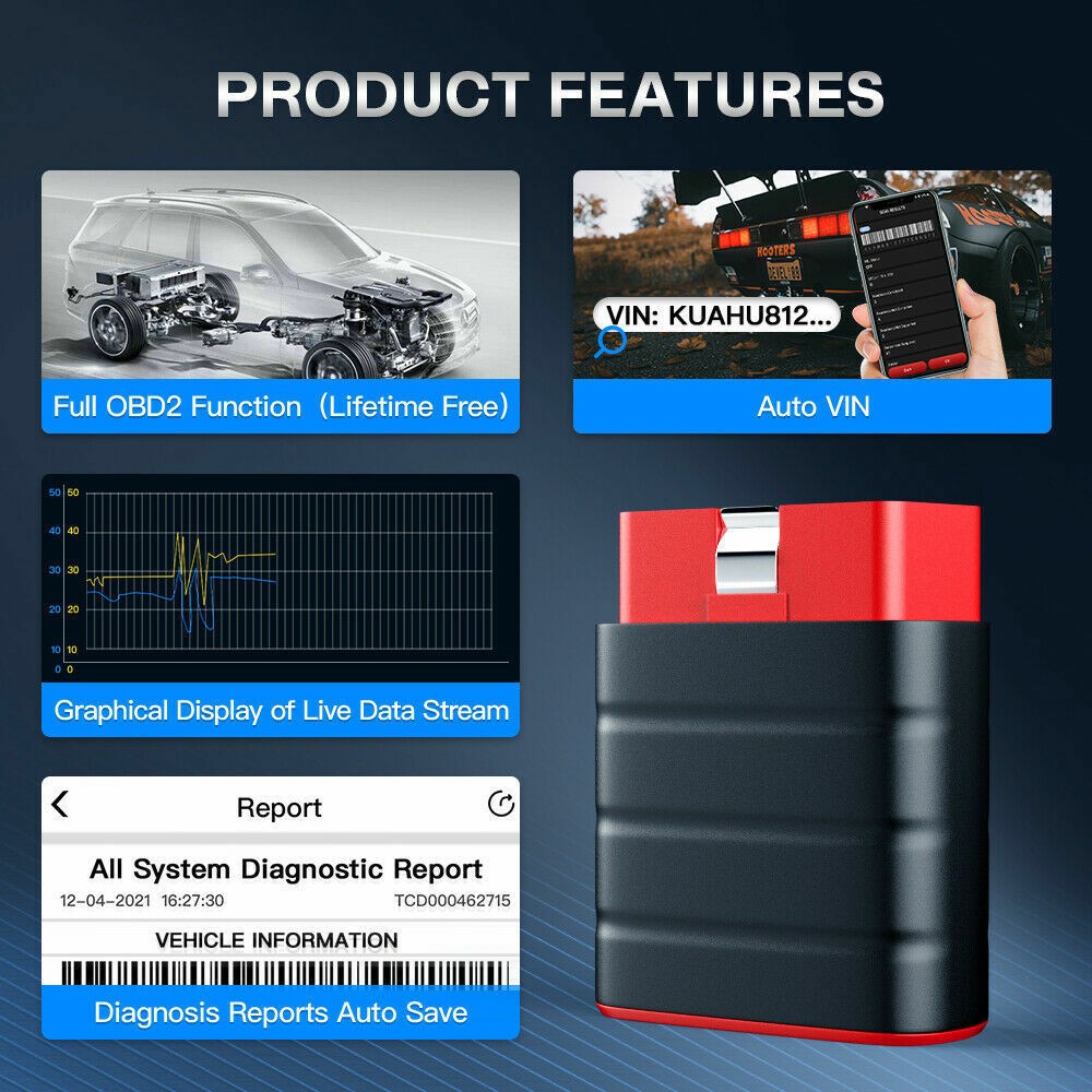 ThinkCar Bluetooth OBD2 All System Bidirectional Diagnostic Tool ABS EPB Reset