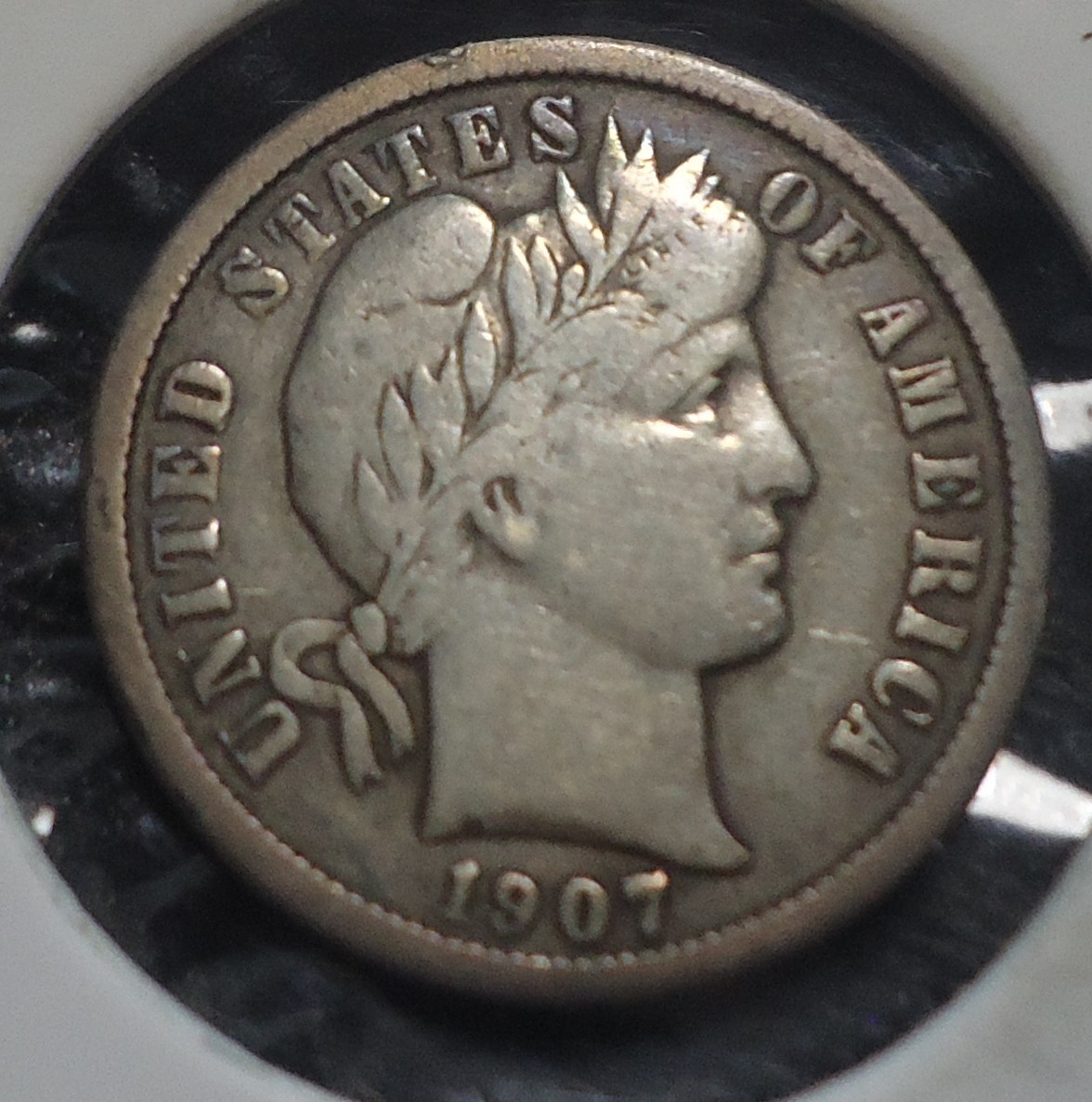 1907 Very Fine VF Philadelphia Barber silver 10C dime INV#C02 FREE SHIPPING!