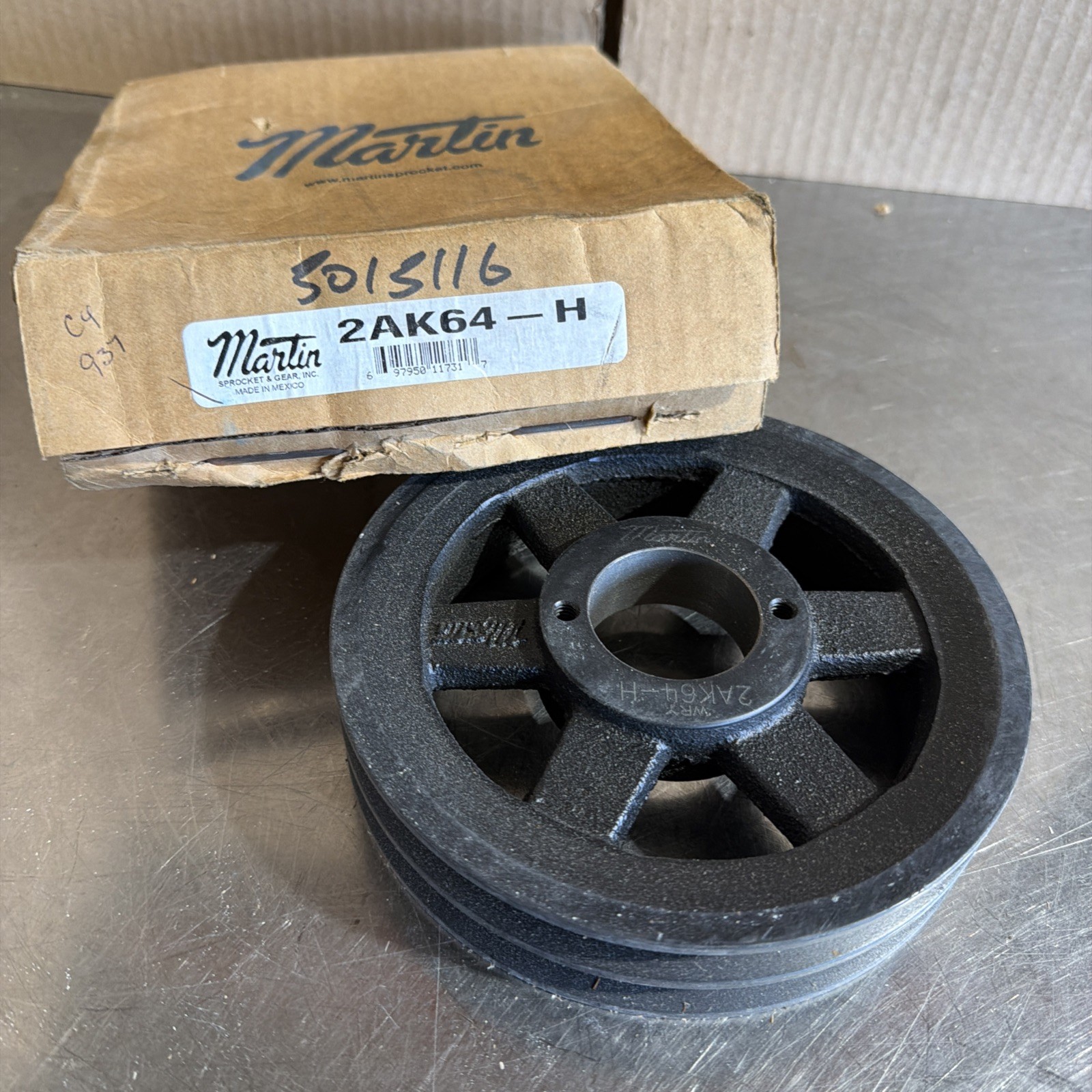 (NEW) MARTIN 2AK64-H 2AK64H Double Groove Pulley