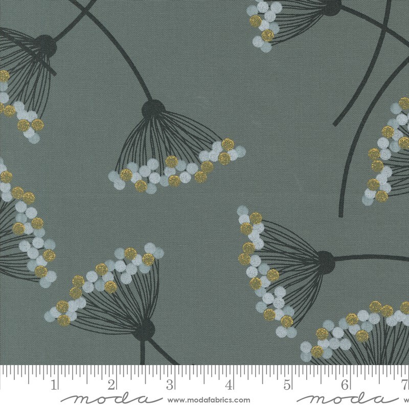 Moda SHIMMER METALLIC 1840 14M Smoke Gray  ZEN CHIC Quilt Fabric