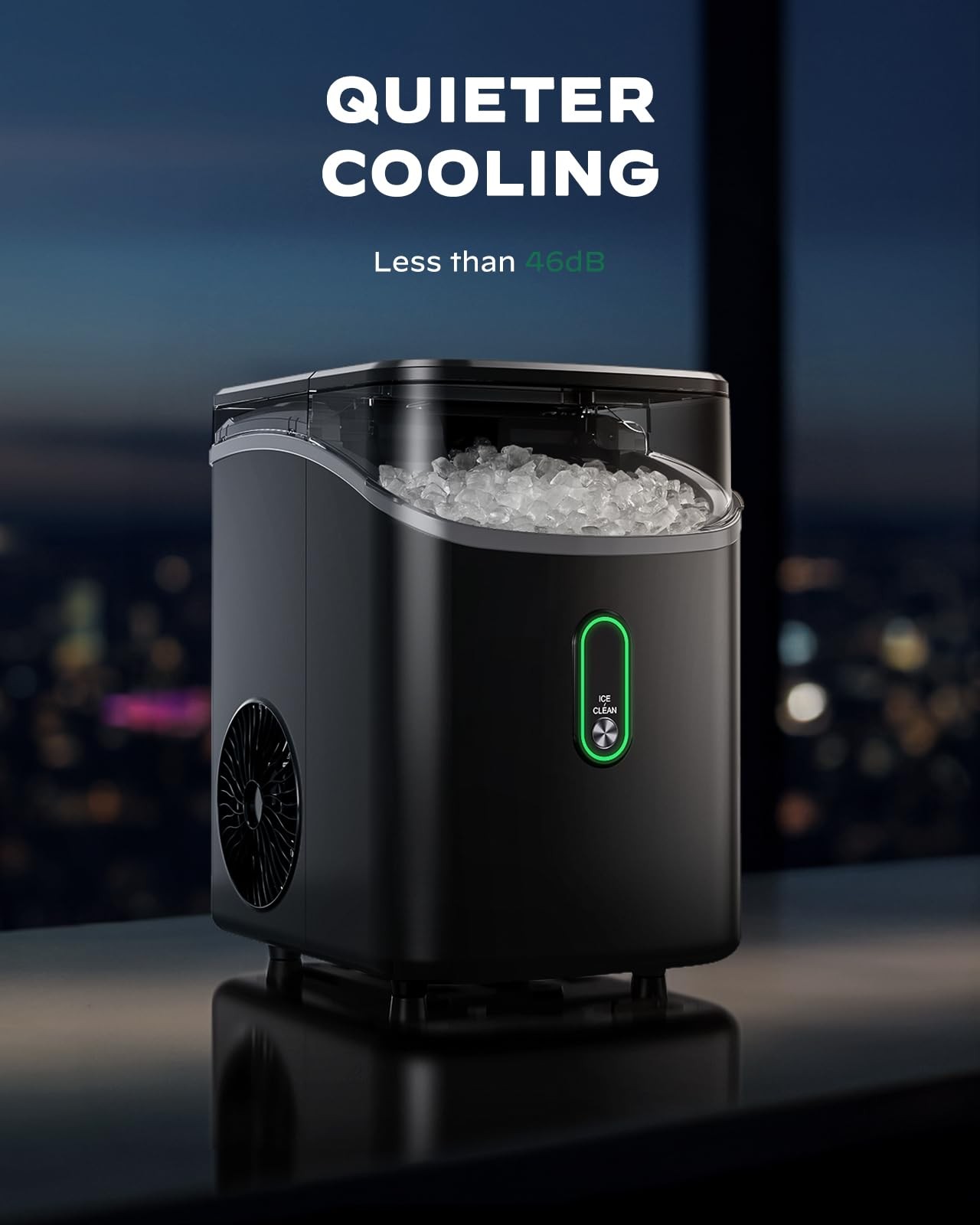 Nugget Ice Maker Countertop, Pebble Ice Maker with Soft Chewable Ice, One-Cli...