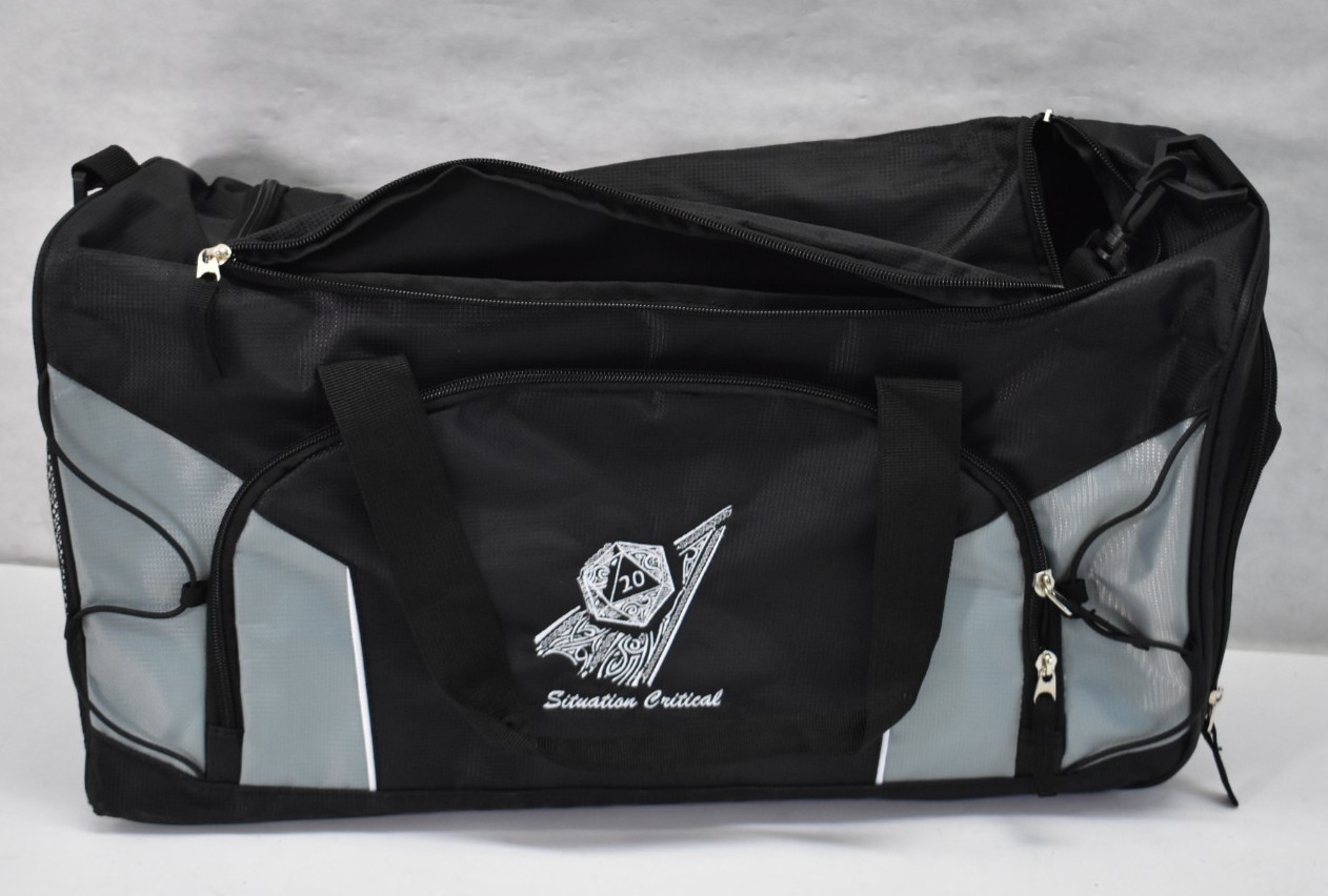 Premium Gym Duffle Bag Black/White Situation Critical Zippered 1063657 BRANDED