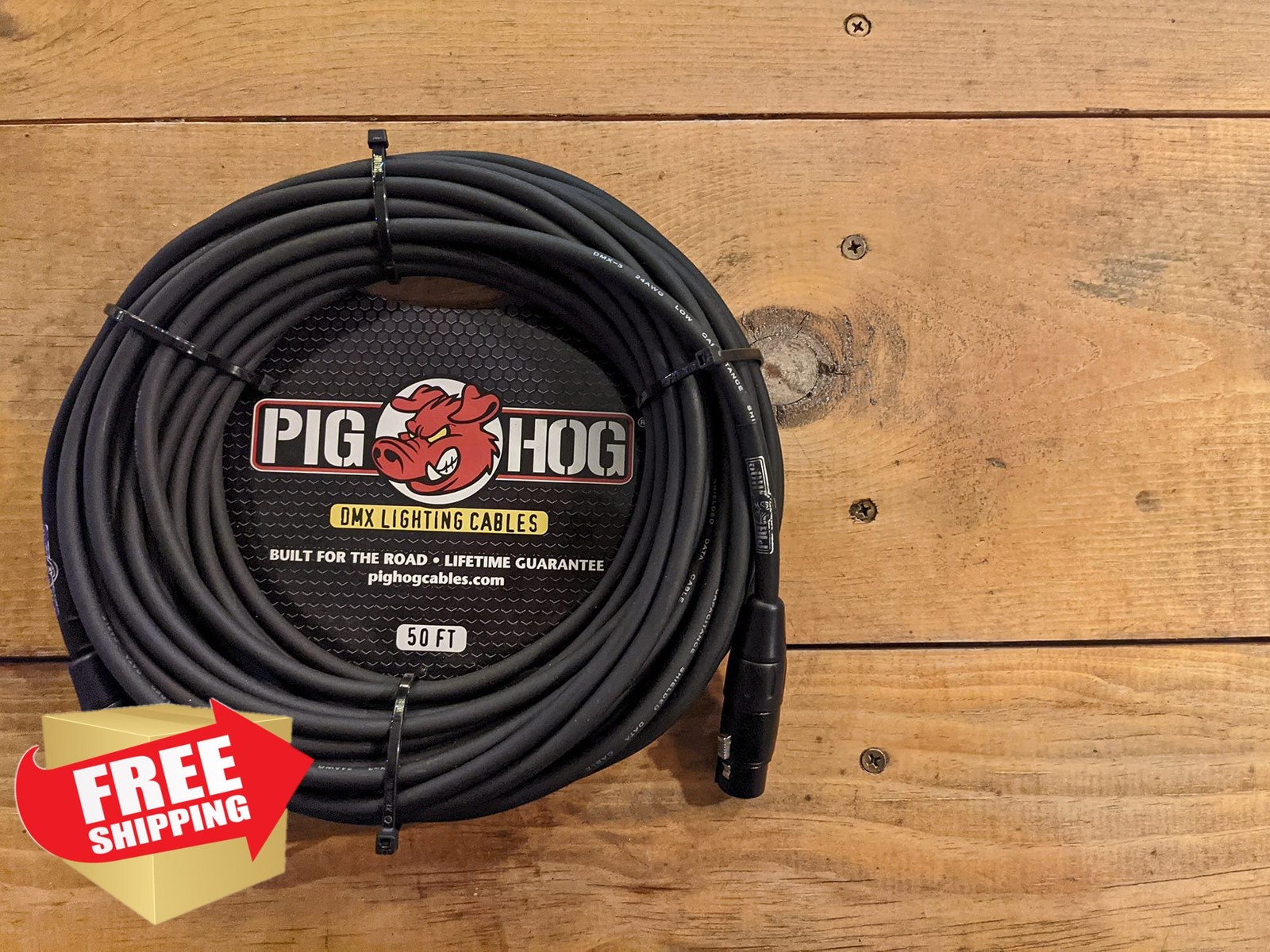 Pig Hog PHDMX5 3-Pin DMX Lighting Cable, 5 Feet, Black