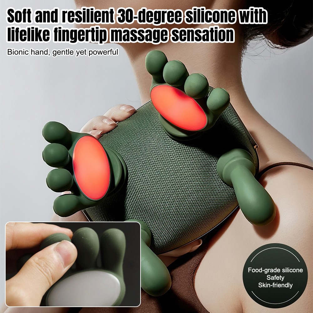Bionic Heated Neck and Back Massager Electric Deep Tissue 4D Kneading Massage