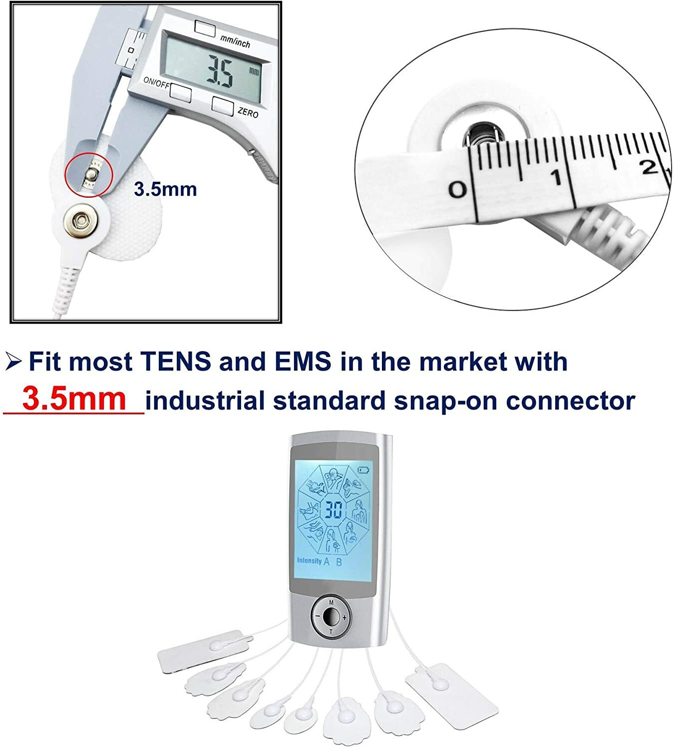 20pcs Replacement Patches for TENS Unit Electrode Electrodes Pads Electrotherapy