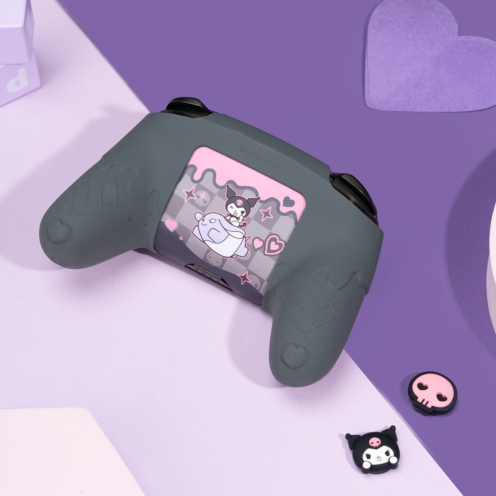 GeekShare X Sanrio Kuromi Case Cover for Switch Pro Controller Skin + Thumb Grip