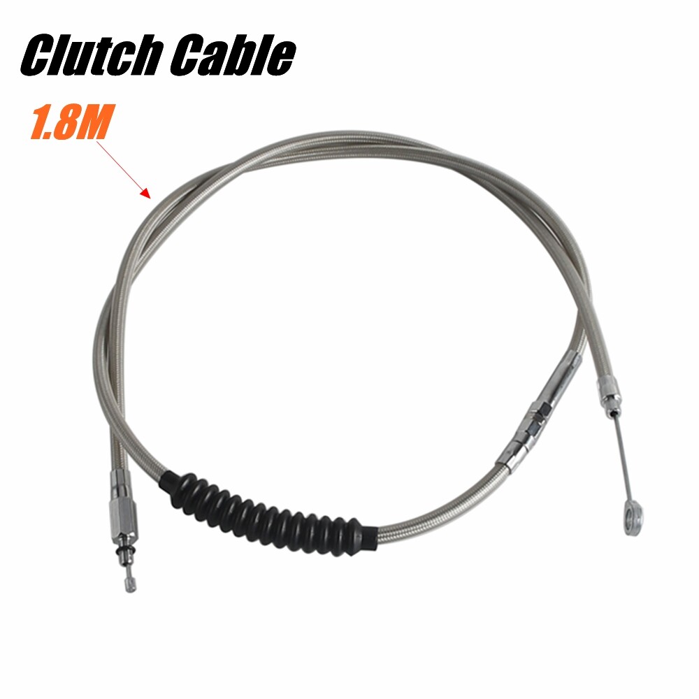 For Harley Sportster XL 883 1200 1996-2015 Silver Stainless Braided Clutch Cable