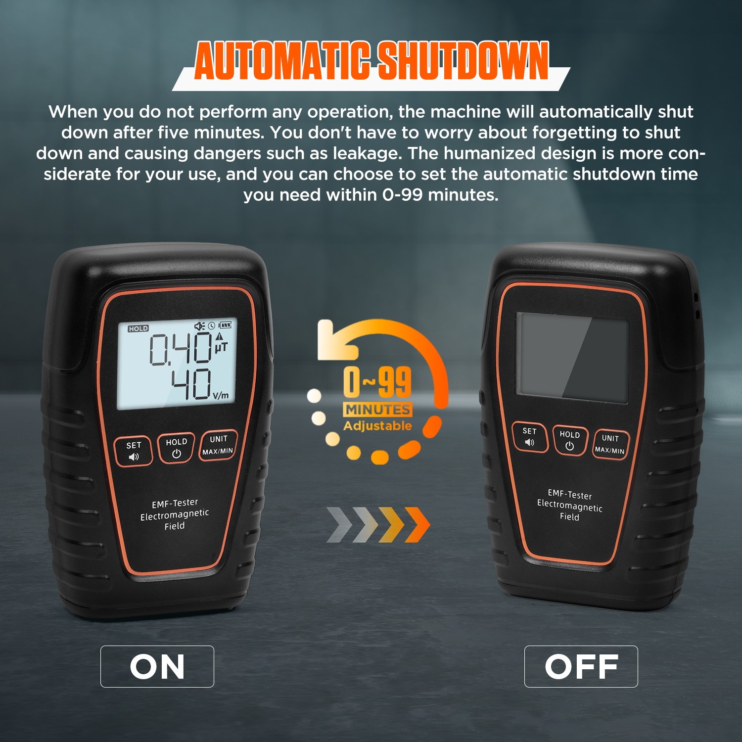 Electromagnetic Field Radiation Detector Digital EMF Meter W/ Sound-Light Alarm