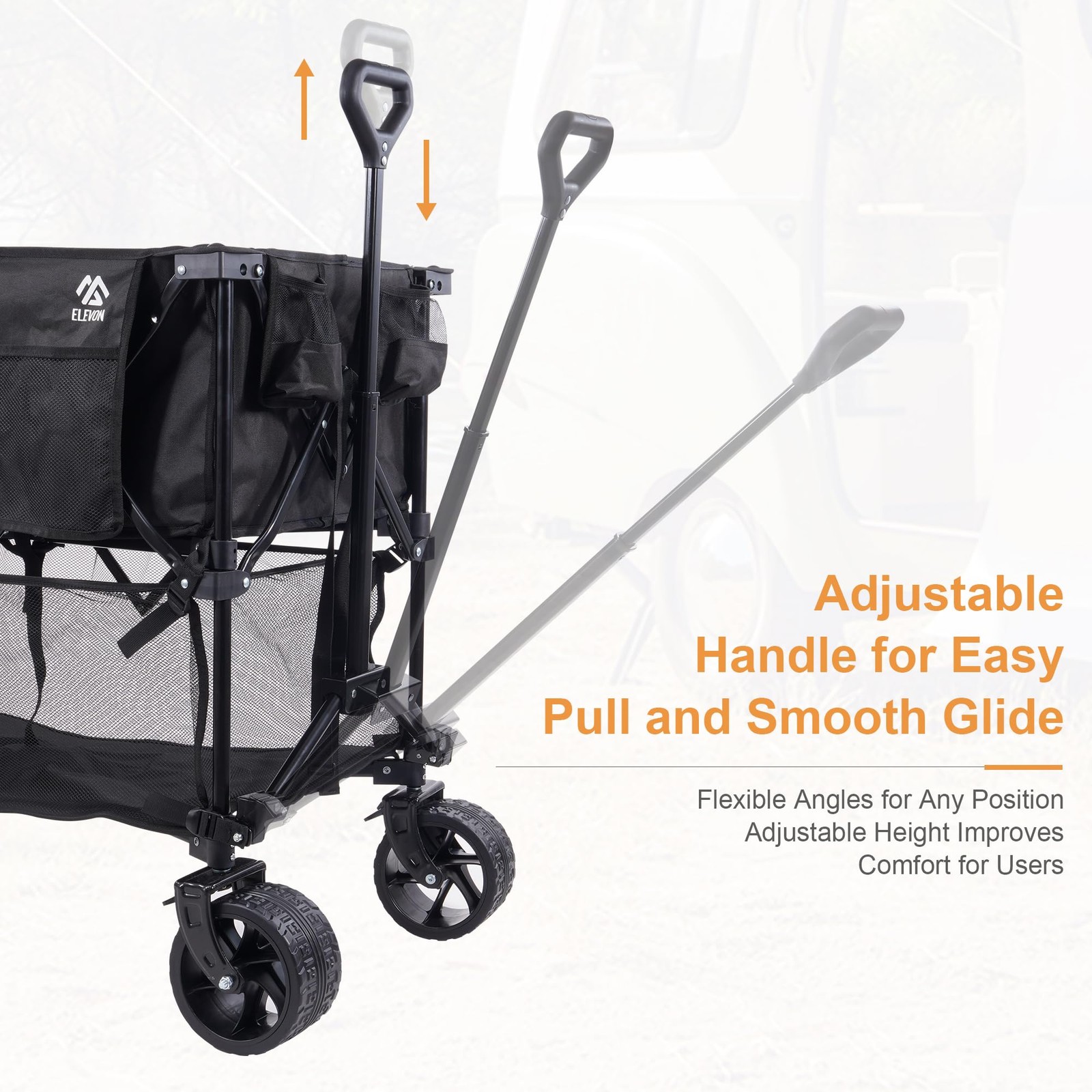 Elevon Collapsible Foldable Wagon, Grocery Beach Cart Large Capacity 450LBS