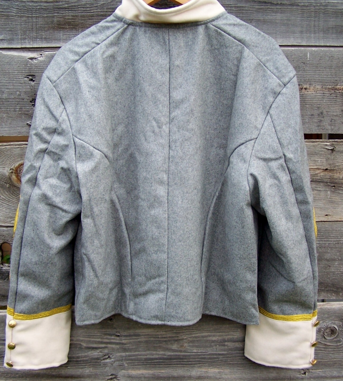 civil war confederate reenactor shell jacket with 4 row braids 42