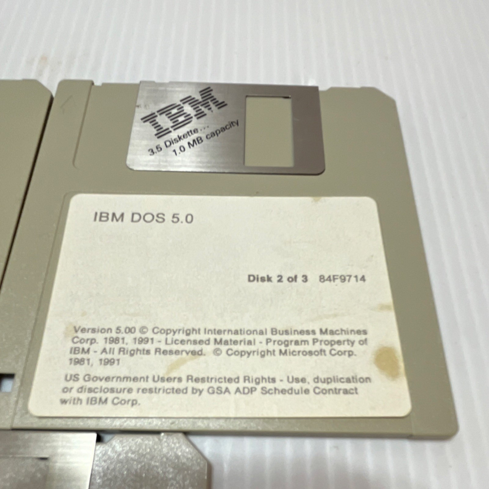 IBM DOS 5.0 Operating System 3.5" Floppy Disk Set 84F9711 84F9714 84F9717
