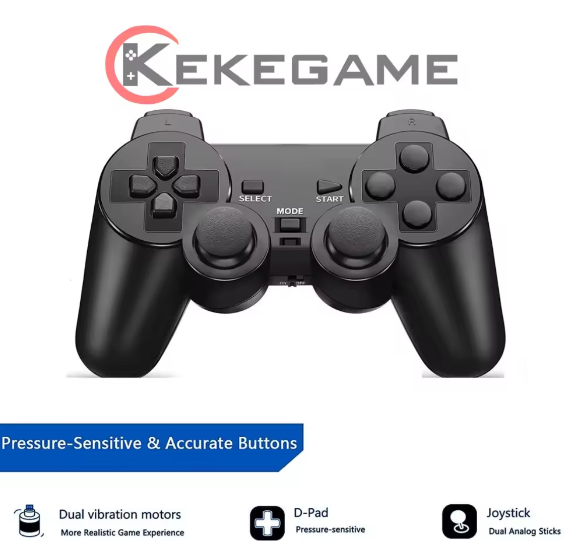 Wireless Controller 2.4G Gamepad Dual Vibration Joystick for PS2 Console Joypad