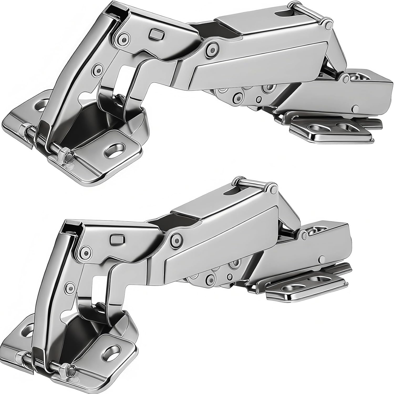 Adjustable 175° Soft-Close Hinges for Frameless Cabinets – 2 Pack, Easy Install