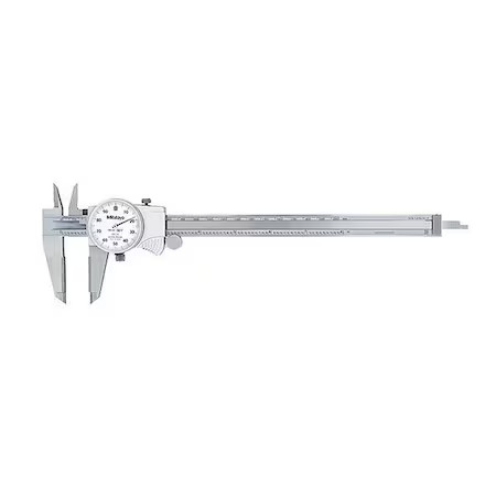 Mitutoyo 505-737 Dial Caliper, White, 0-8" Caliper Range