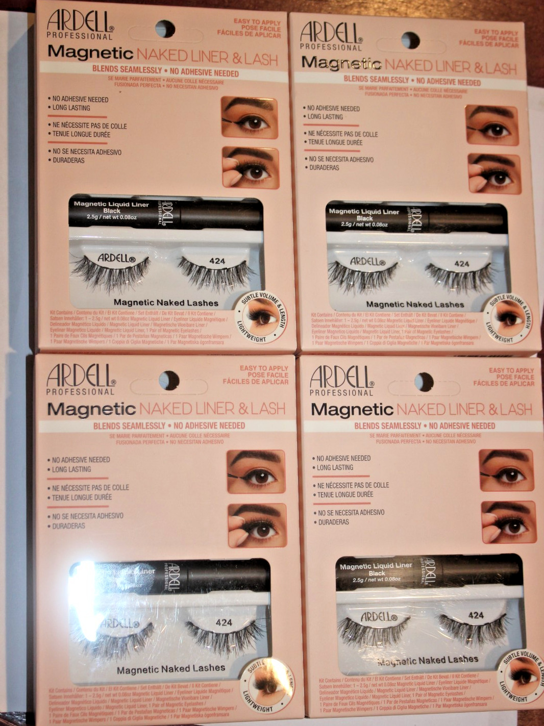 Lot of 4 Ardell Professional Magnetic Naked Liquid Liner & Lash 424 (LOT of 4)