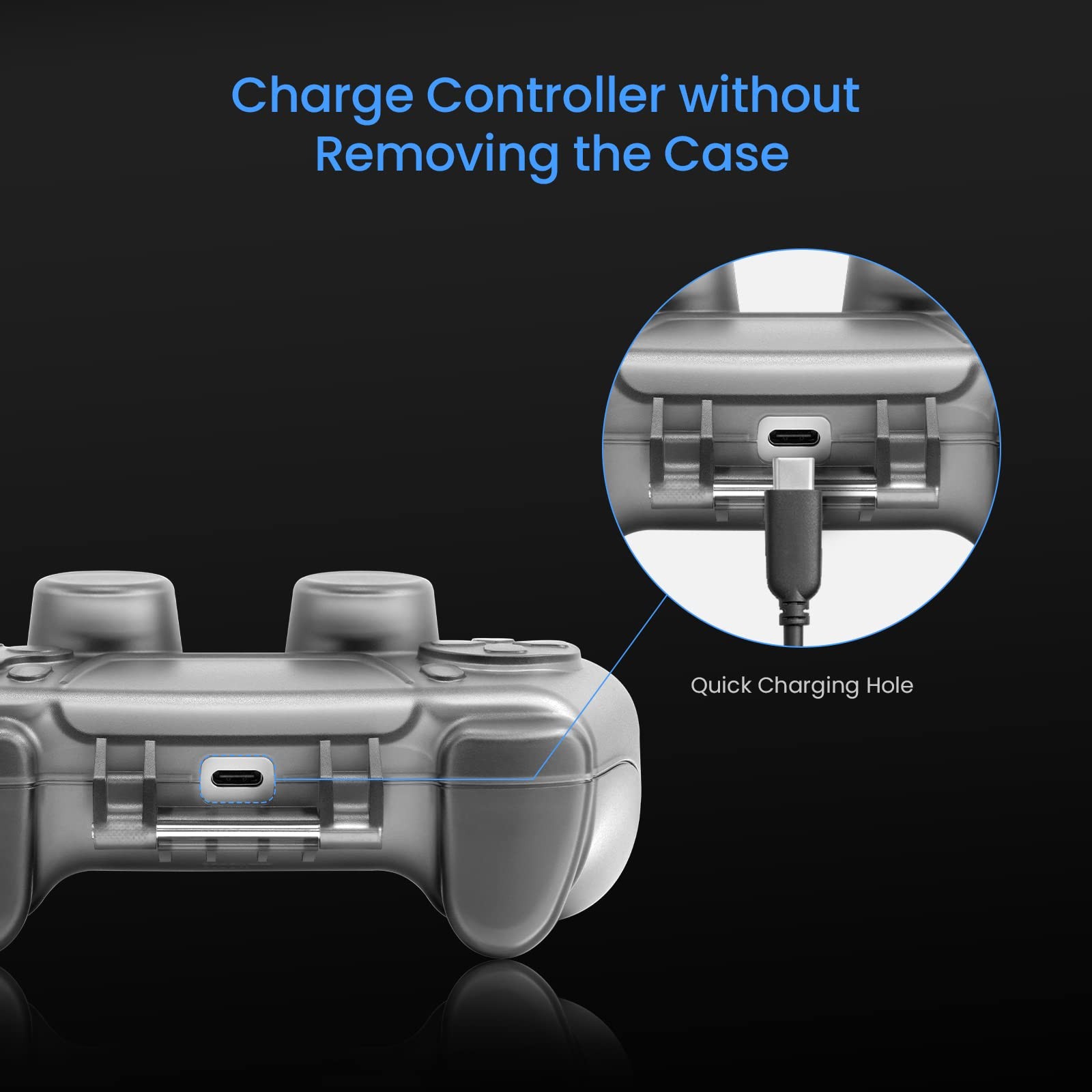 tomtoc PS5 Wireless Game Controller u0026 Remote Case, Smokey Crystal