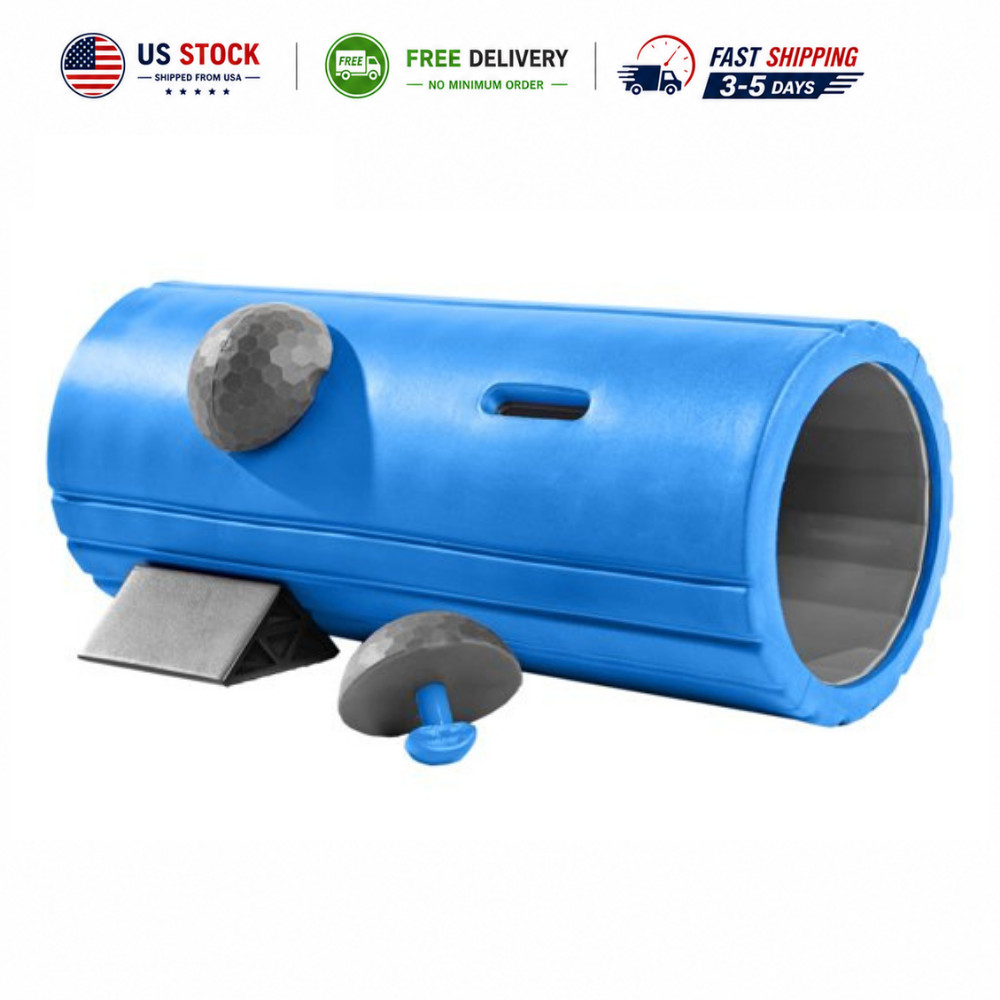 Athletic Works 13" Hollow Core Foam Roller with EVO Focus Technology, Blue/Gray