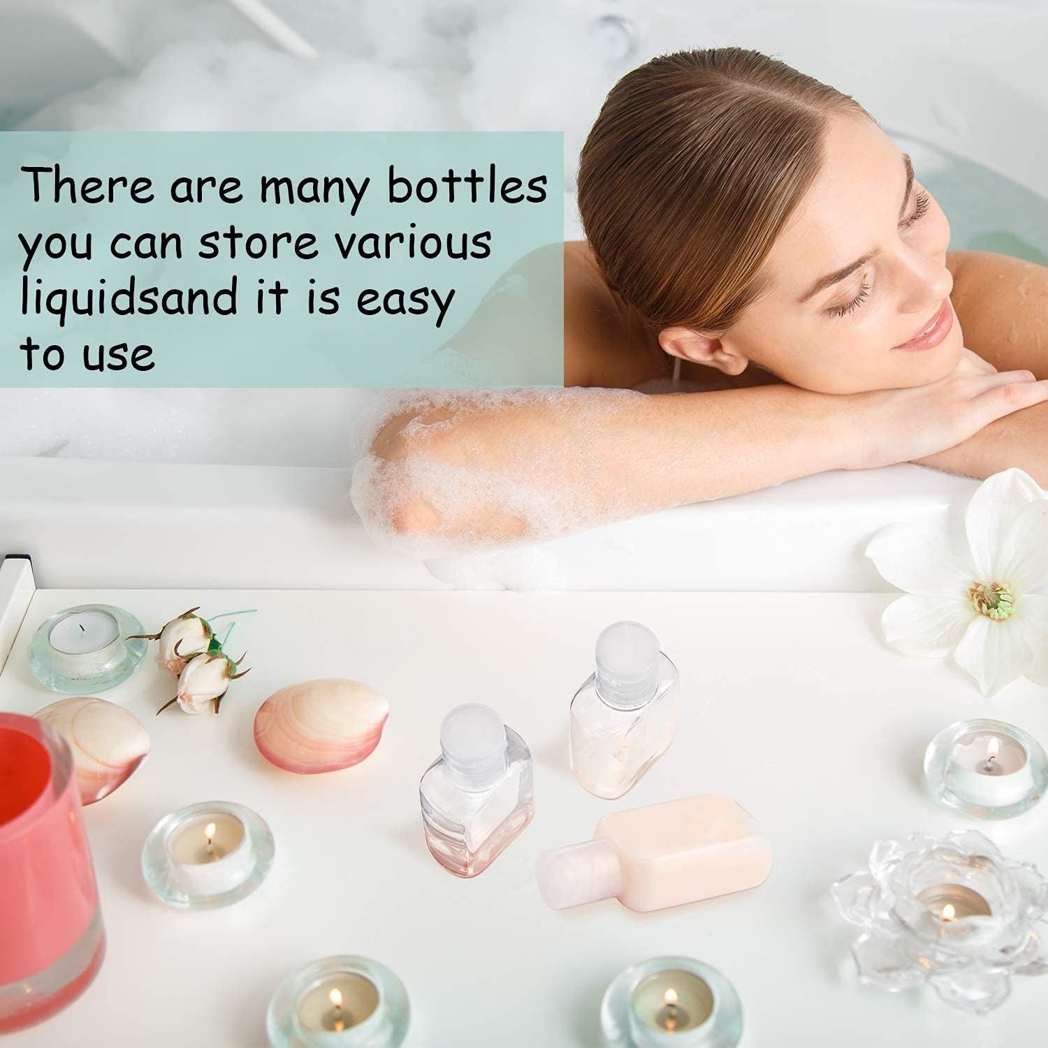 Versatile 60-Pack 2oz Refillable Clear Plastic Bottles for Sanitizer and Shampoo