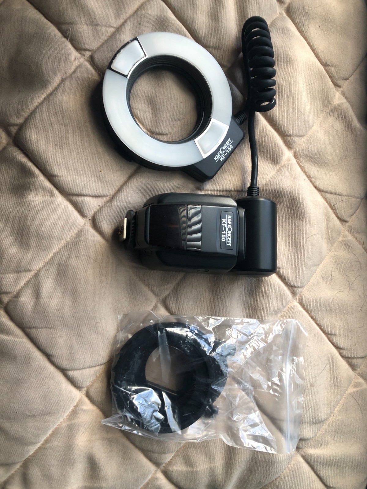K&F Concept KF-150 Ring Flash and Lens Adapters (Canon) Tested! Works!
