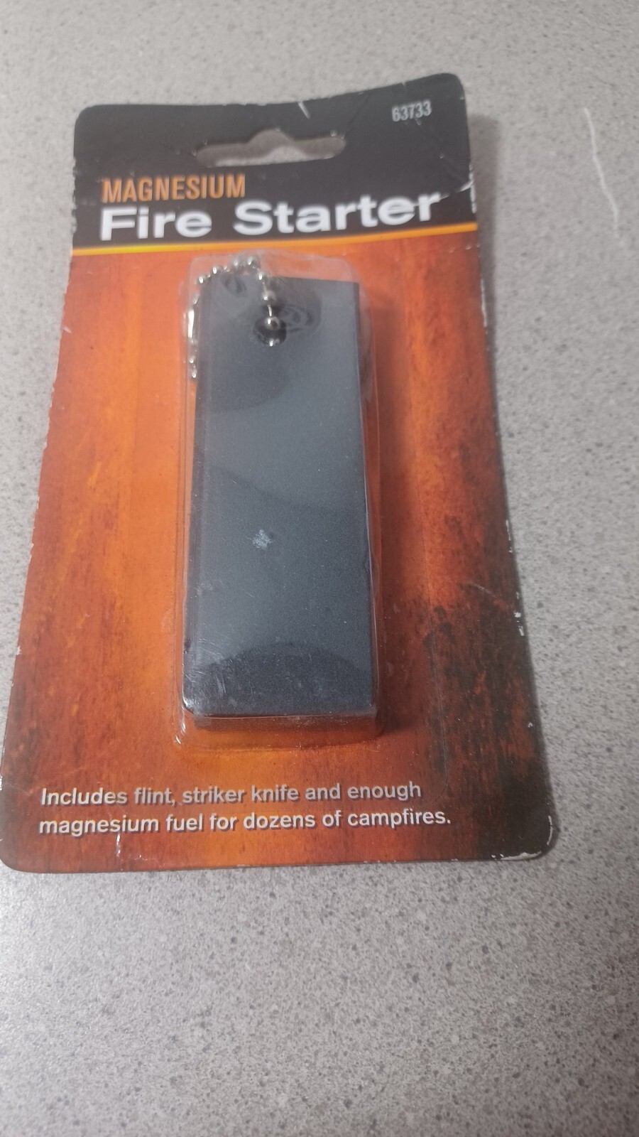 New in Pack Magnesium Fire Starter Key Chain Stone #63733