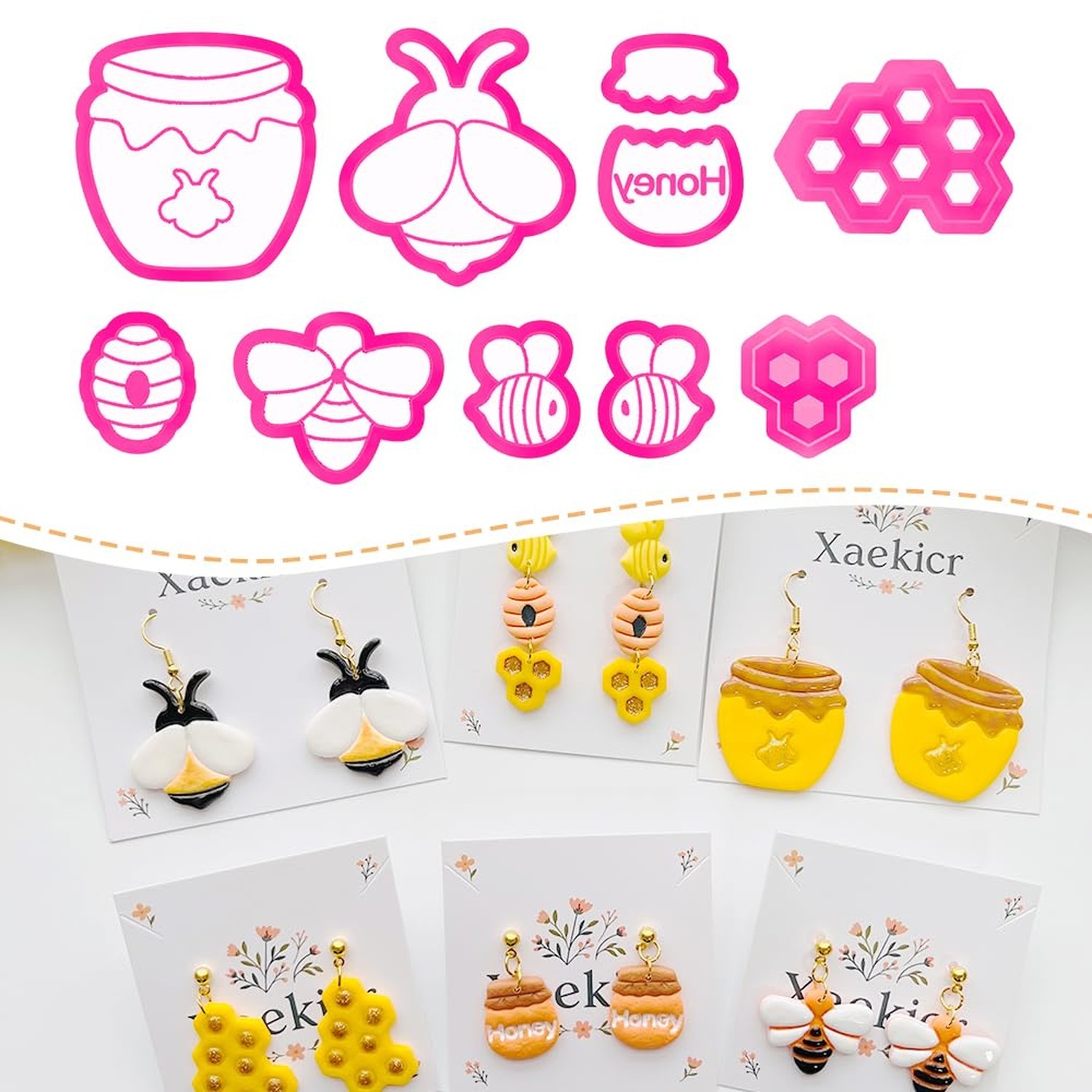 Bee Theme Polymer Clay Cutters Set – Molds, Clay Cutters for Polymer Clay,