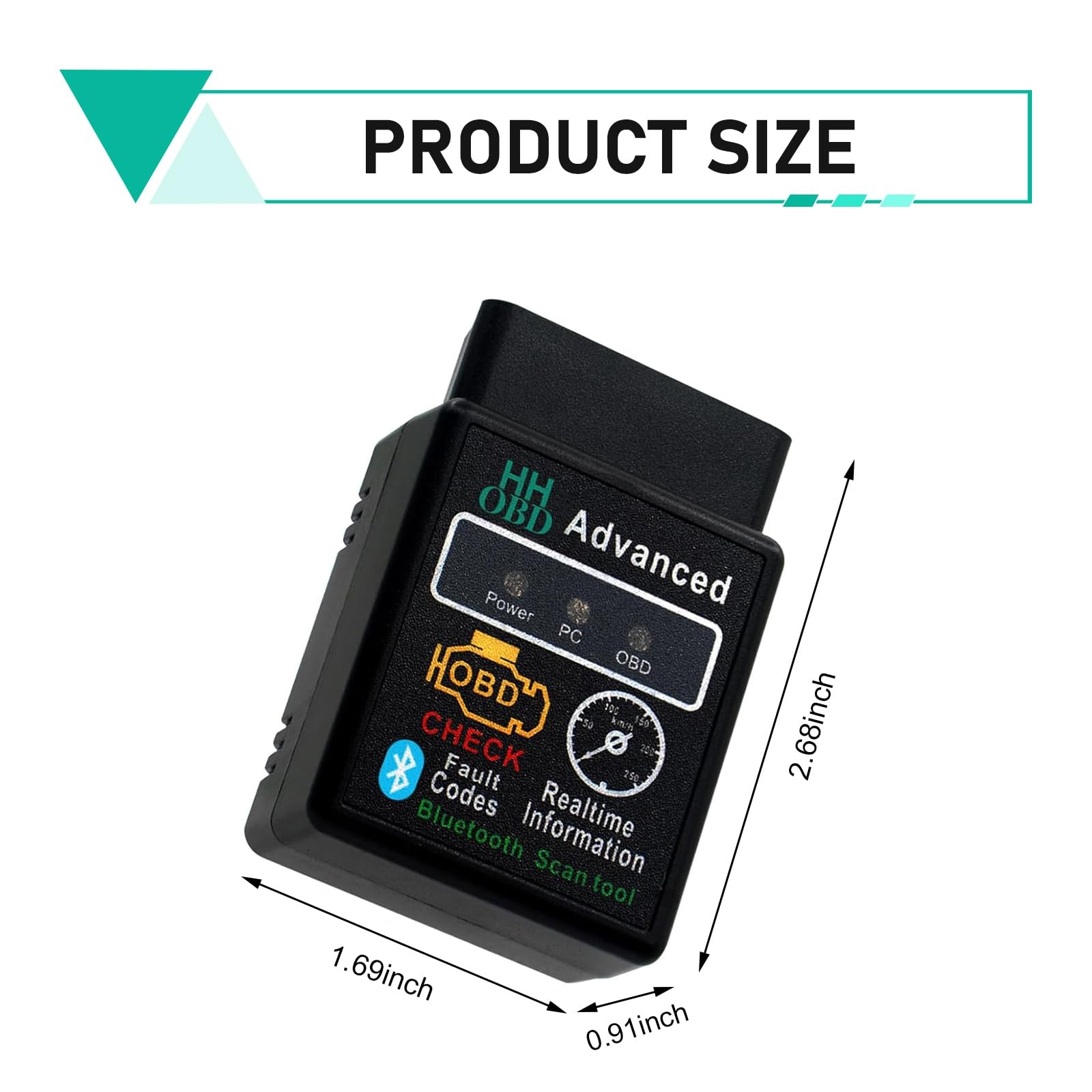 Zigeiya Car Bluetooth OBD2 Diagnostic Tool, Plug and Play Real-time Black