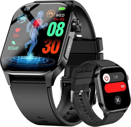 Advanced Health Smartwatch for Women Men with Real-Time Monitoring of Black