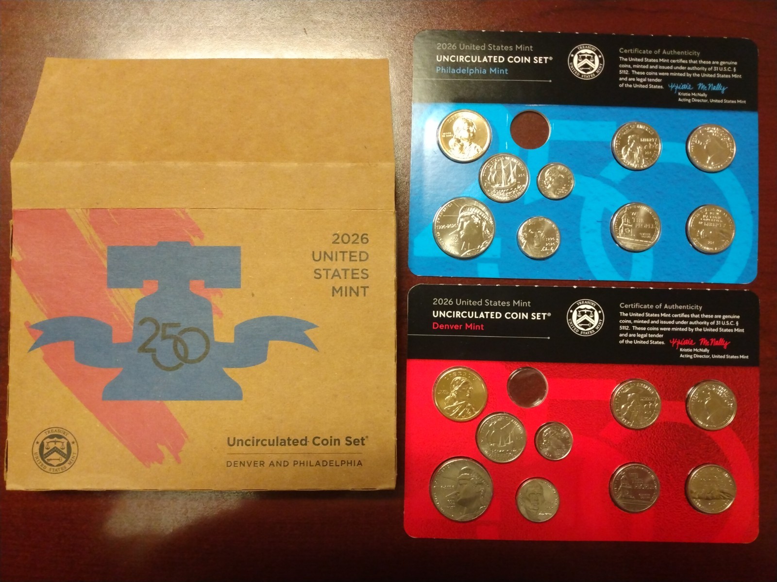 2026 US Mint Uncirculated P & D 18 Coin Set LINCOLN CENTS ARE NOT INCLUDED