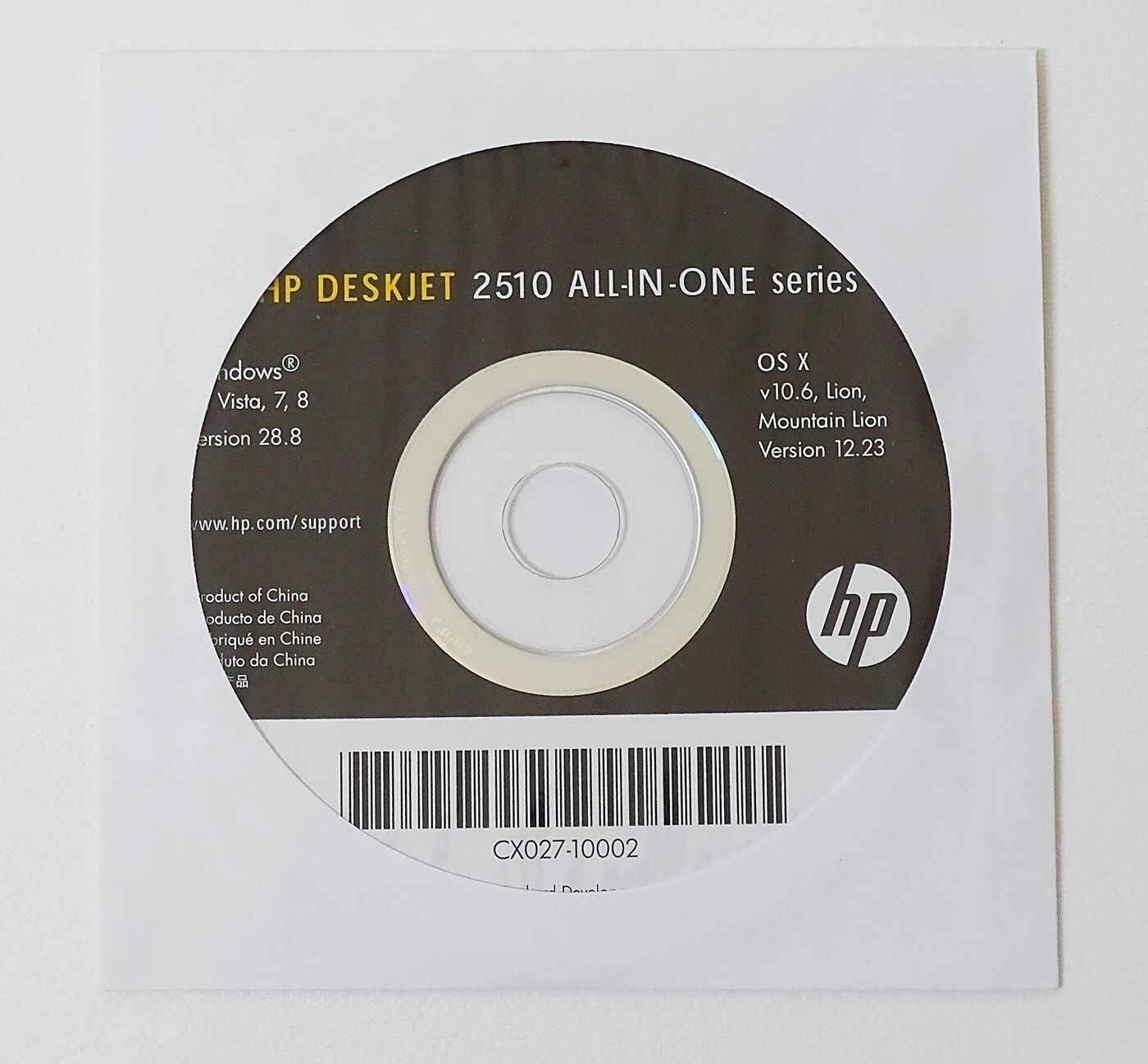 HP Deskjet 2510 Printer Series Driver CD Windows v28.8 Mac OS X v12.23 Disc
