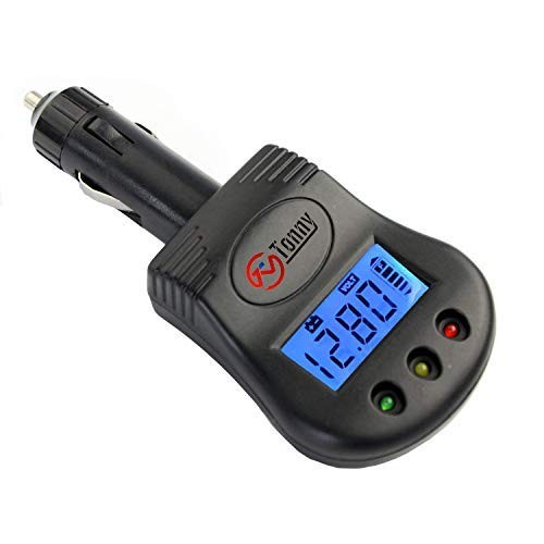 12V Plug in Car Battery and Charging System 5.4 x 2.5x 1.1 inch, Black