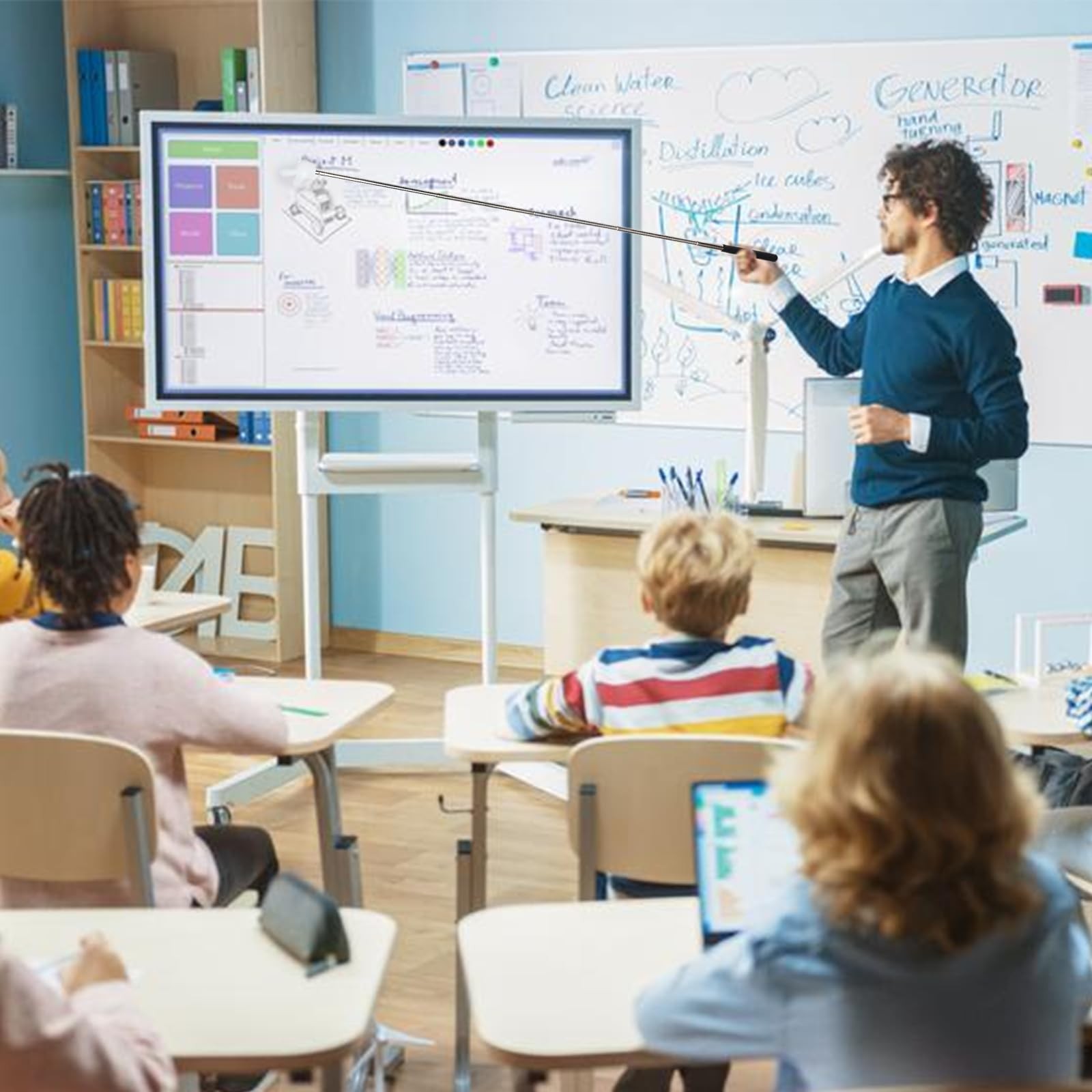 Pointer Finger Stick,Telescopic Teacher Stick for Classroom...