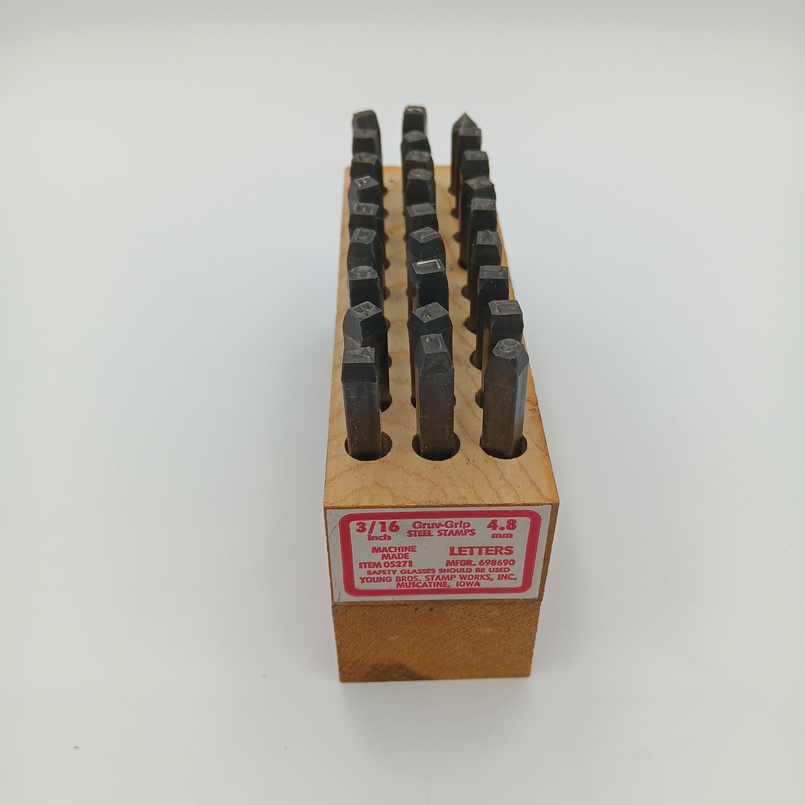 Young Bros Stamp Works 3/16” 4.8mm Steel Die Punch Stamp Letters Set