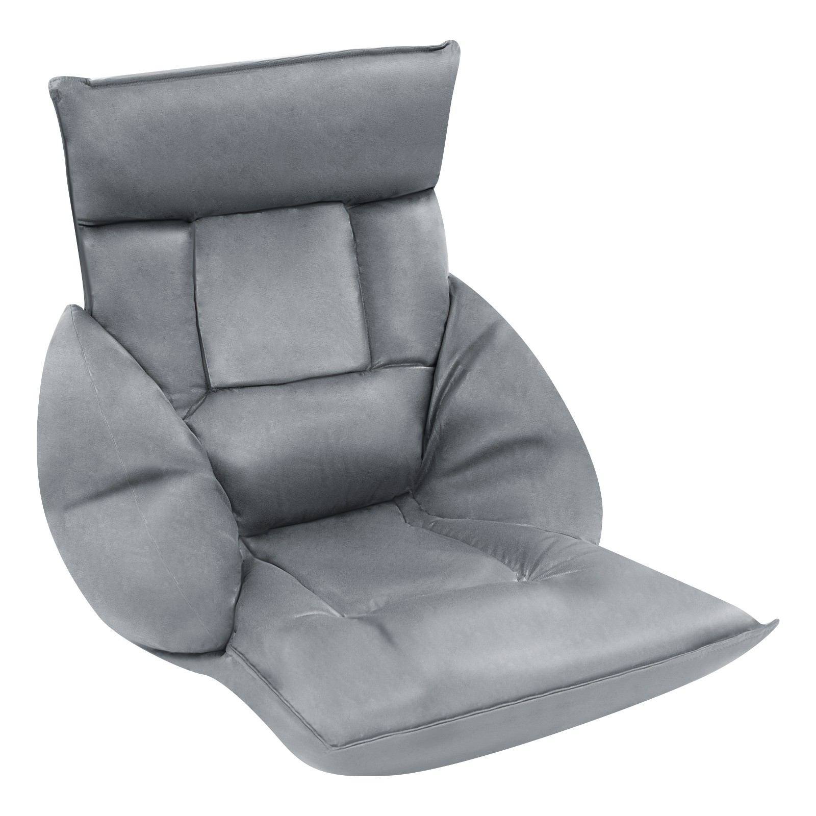 Adjustable Lazy Sofa Floor Chair Floor Seating w/Armrests Bedroom 220lbs Grey