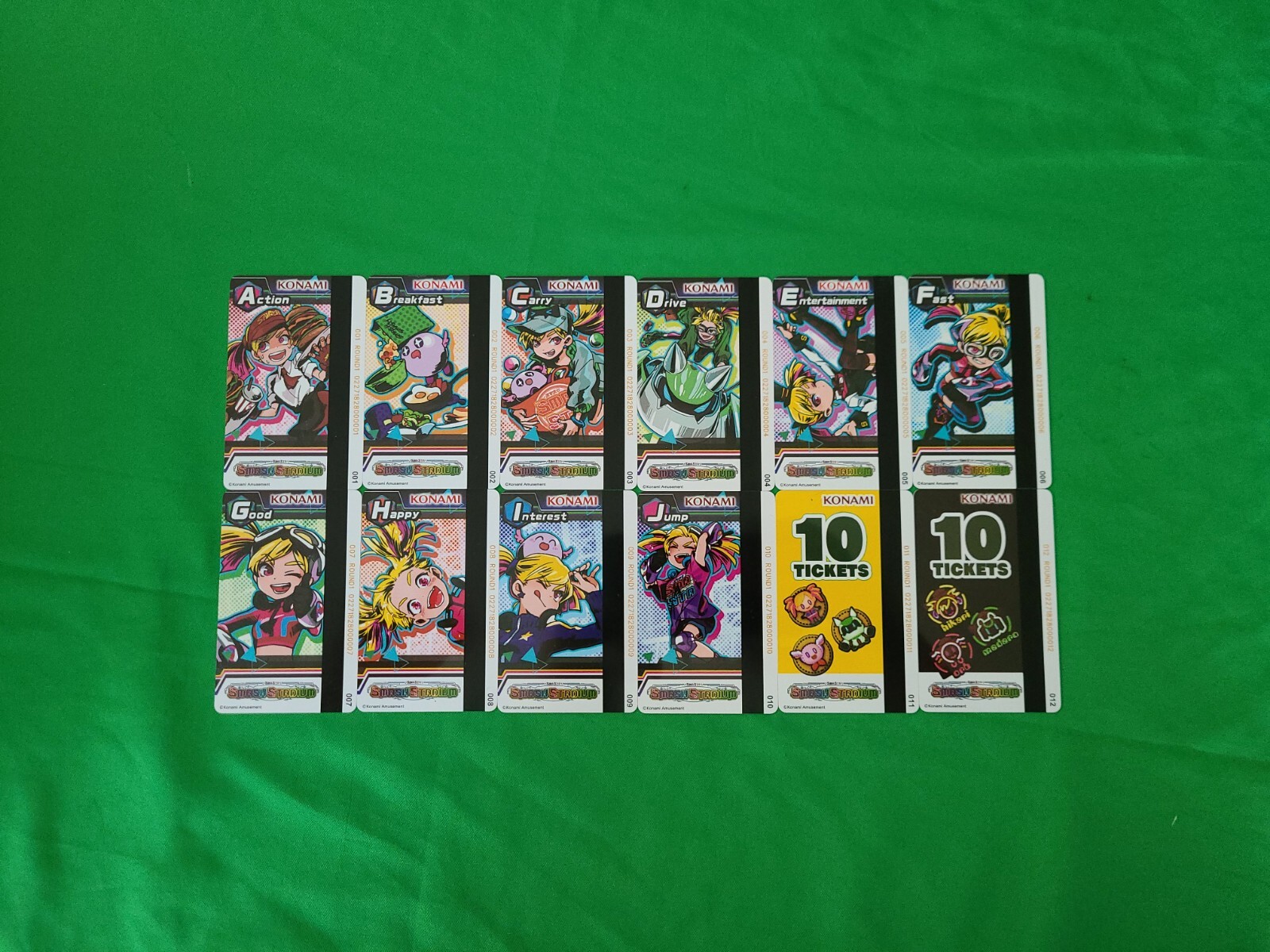 Konami Smash Stadium Collector Cards NEW Round 1 Full Set With Rare 1-12