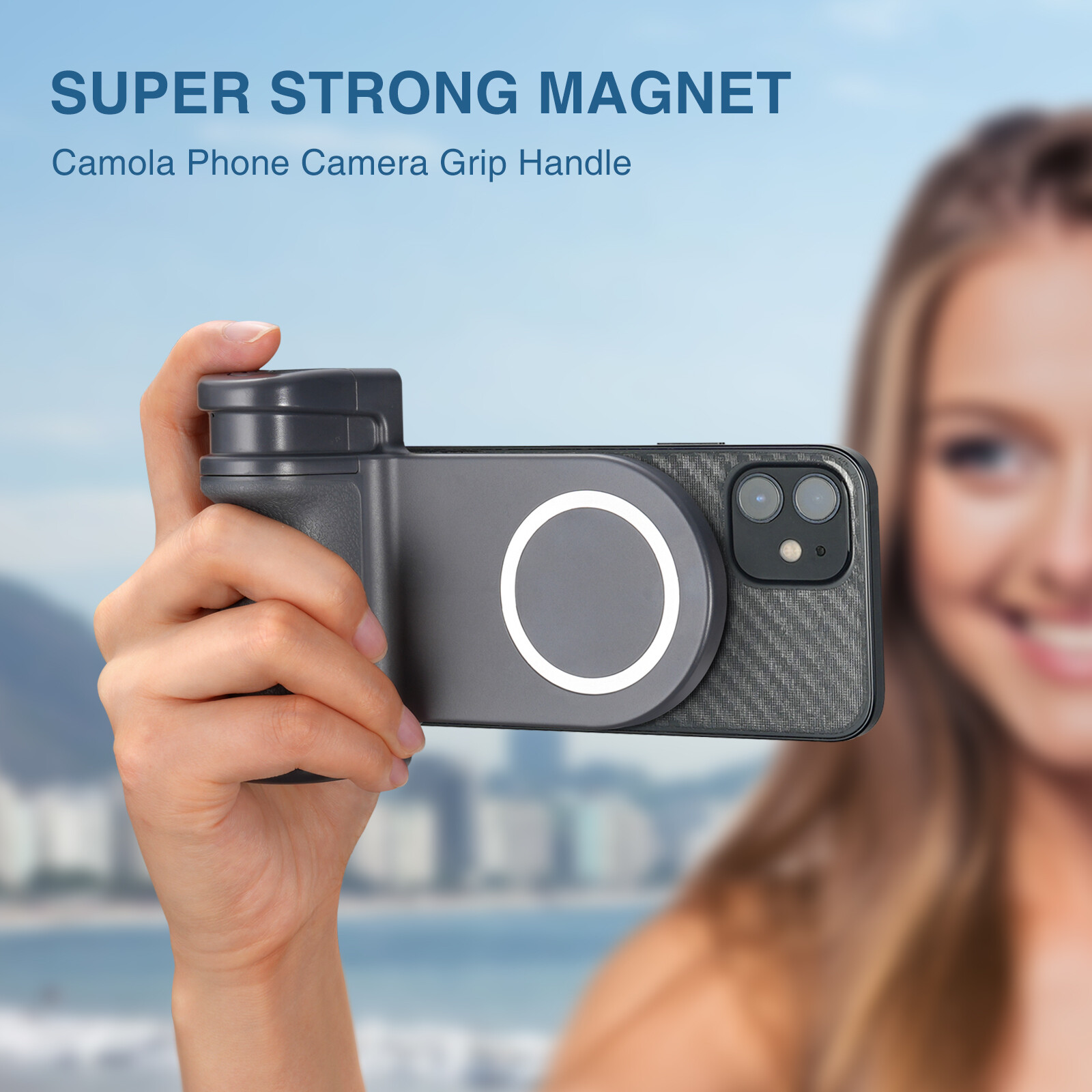 Magnetic Camera Grip for Iphone Magsafe Phone Video Shooting Handle Bluetooth Br