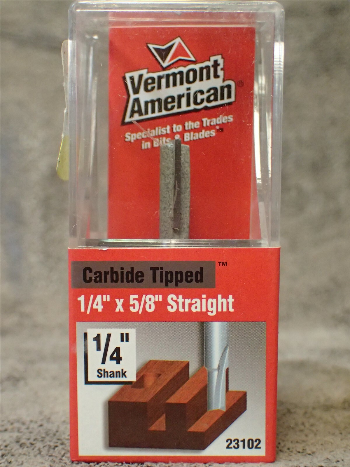 23102 Vermont 1/4" x 5/8" Straight Router Bit 1/4" Shank Carbide Tip (BN31)