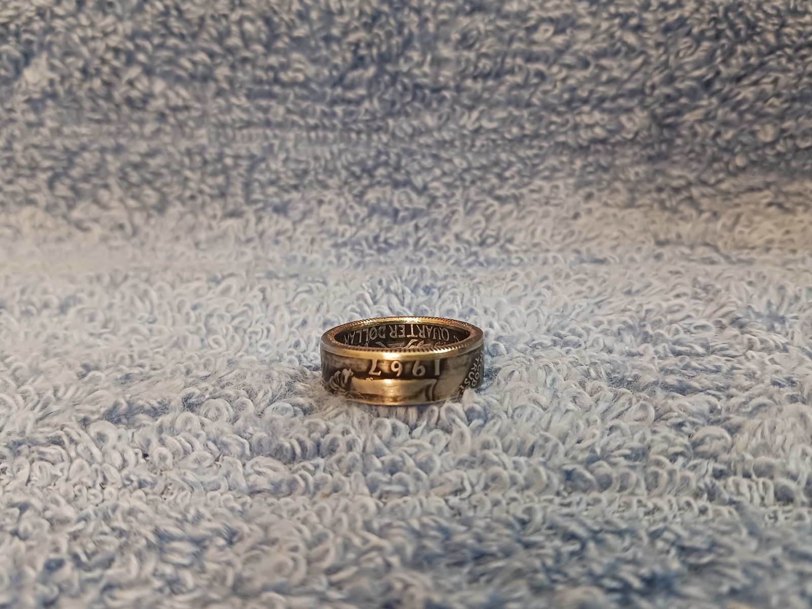 1967 Washington Quarters, Handmade Coin Ring, Size 6