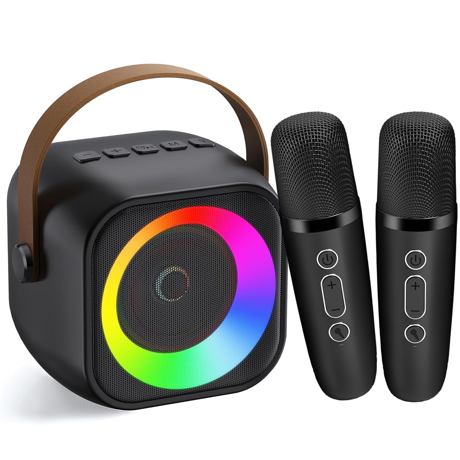 Karaoke Machine for Kids Adults, Portable Bluetooth Speaker with 2 Wireless M...