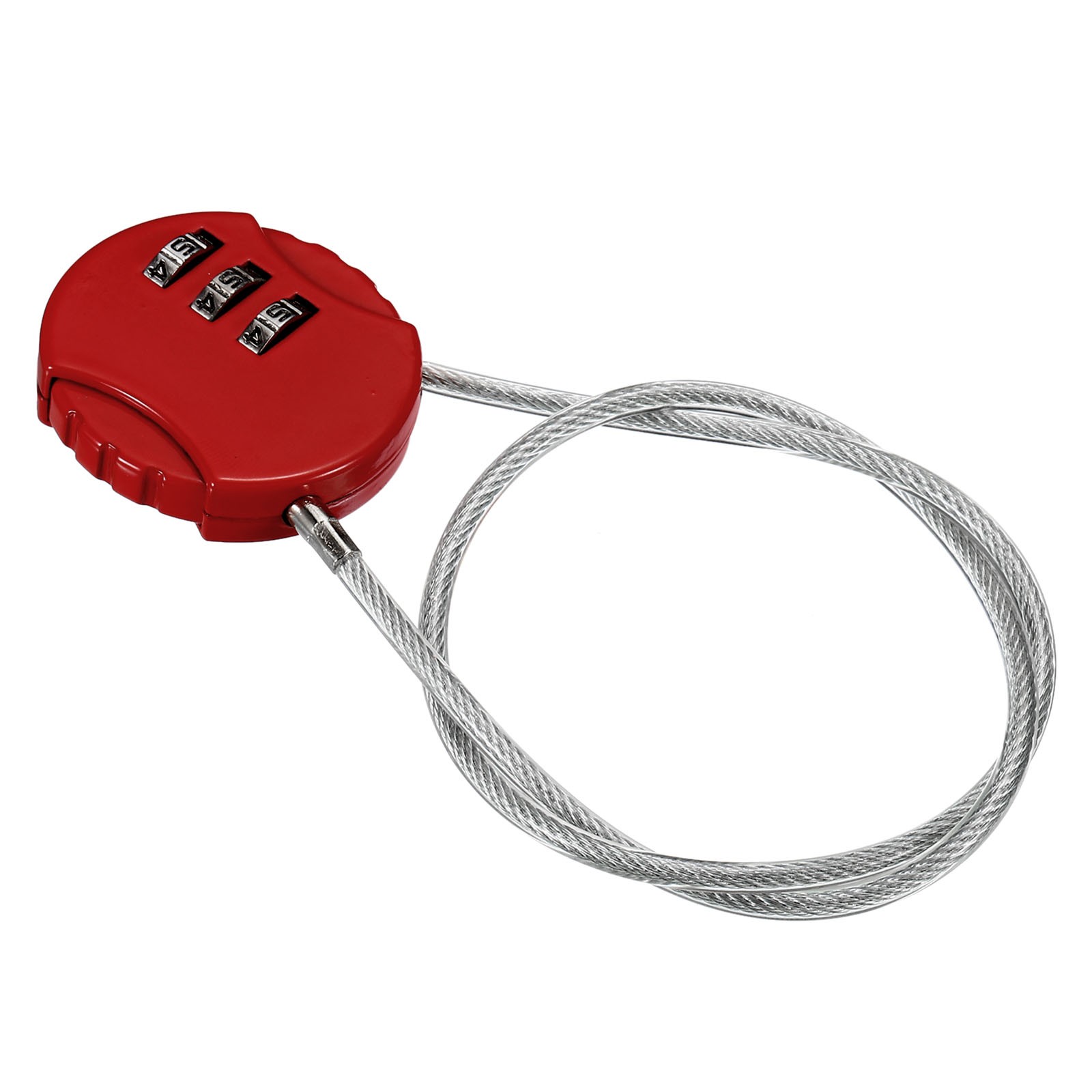 Small Combination Block 14.9", 1pc 3 Digit Luggage Lock, Red