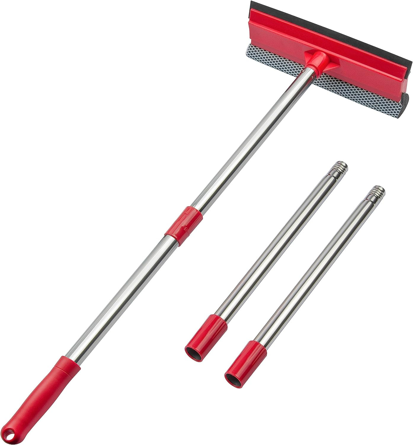 Window Squeegee, 2-in-1 Window Cleaner with 55" Extension Poles, Window Washing