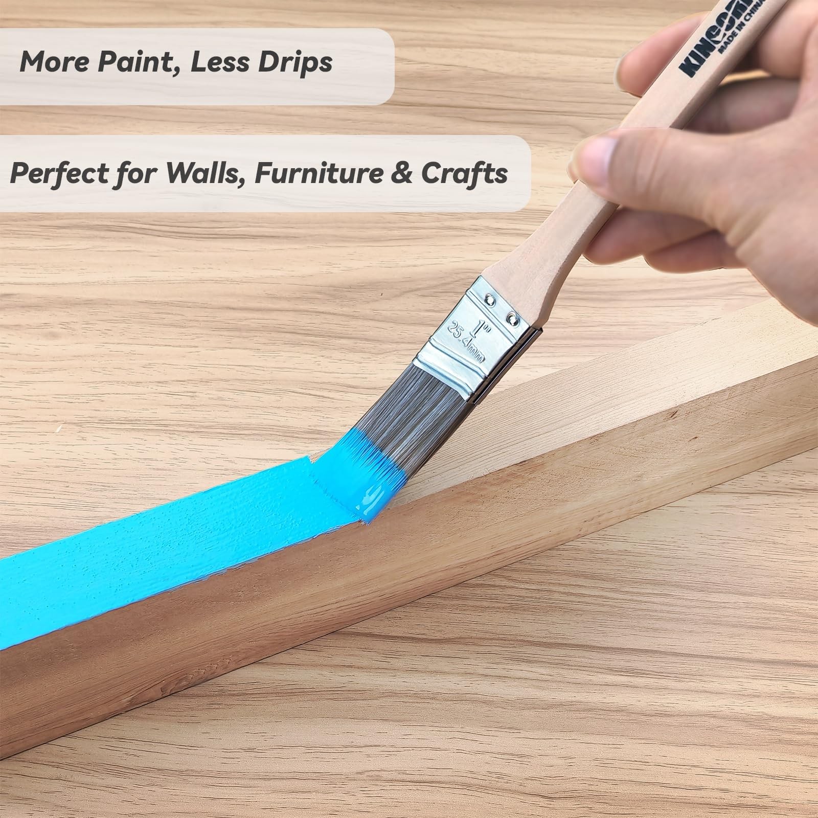 King Origin 6 PCS Paint Brushes, 1 Inch Angled Paint Brush