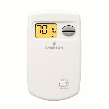 Emerson 1E78-140 Thermostat, 1 H, 1 C, Battery, 24Vac