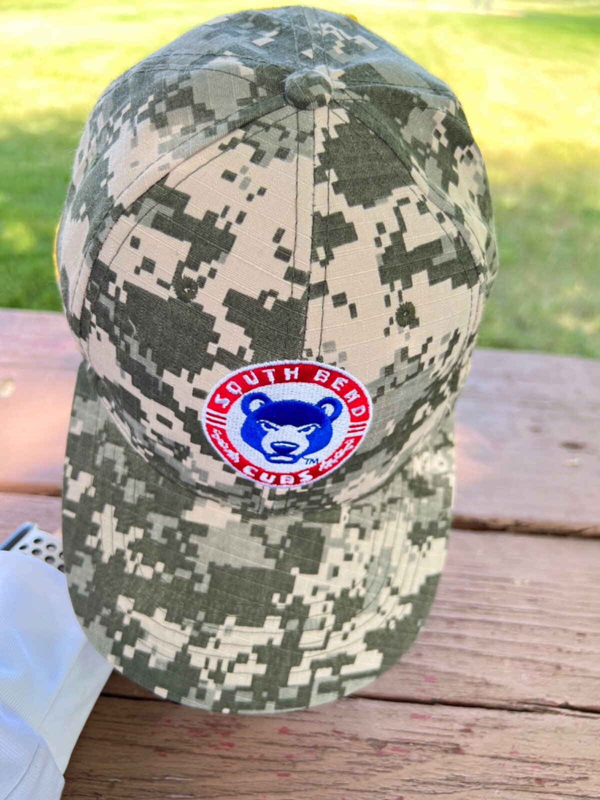South Bend Cubs Minor LB Logo on Digital Camouflage Hat Cap Hook Loop EUC