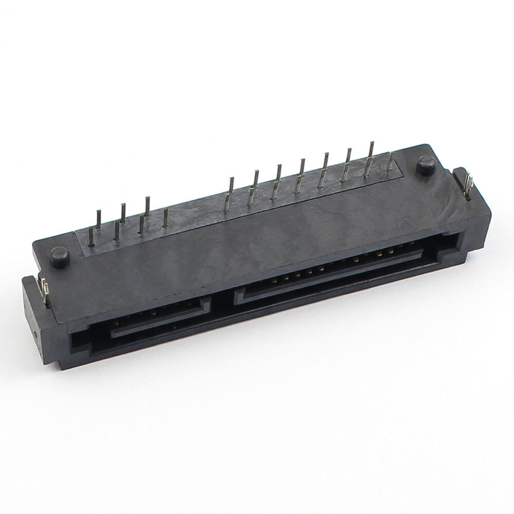2Pcs Sata 7+15 22 Pin Right Angle DIP Male Interface Socket Connector Hard Drive