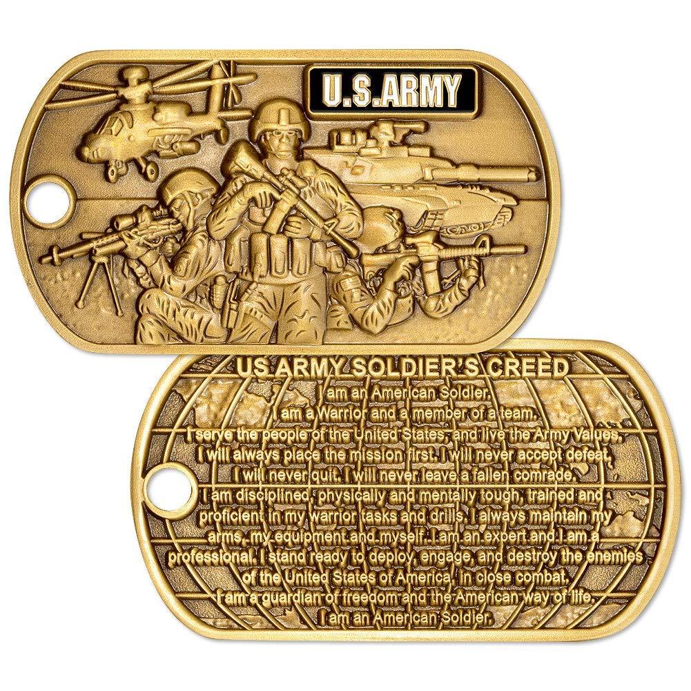 NEW U.S. Army Soldiers Creed Dog Tag with Chain.