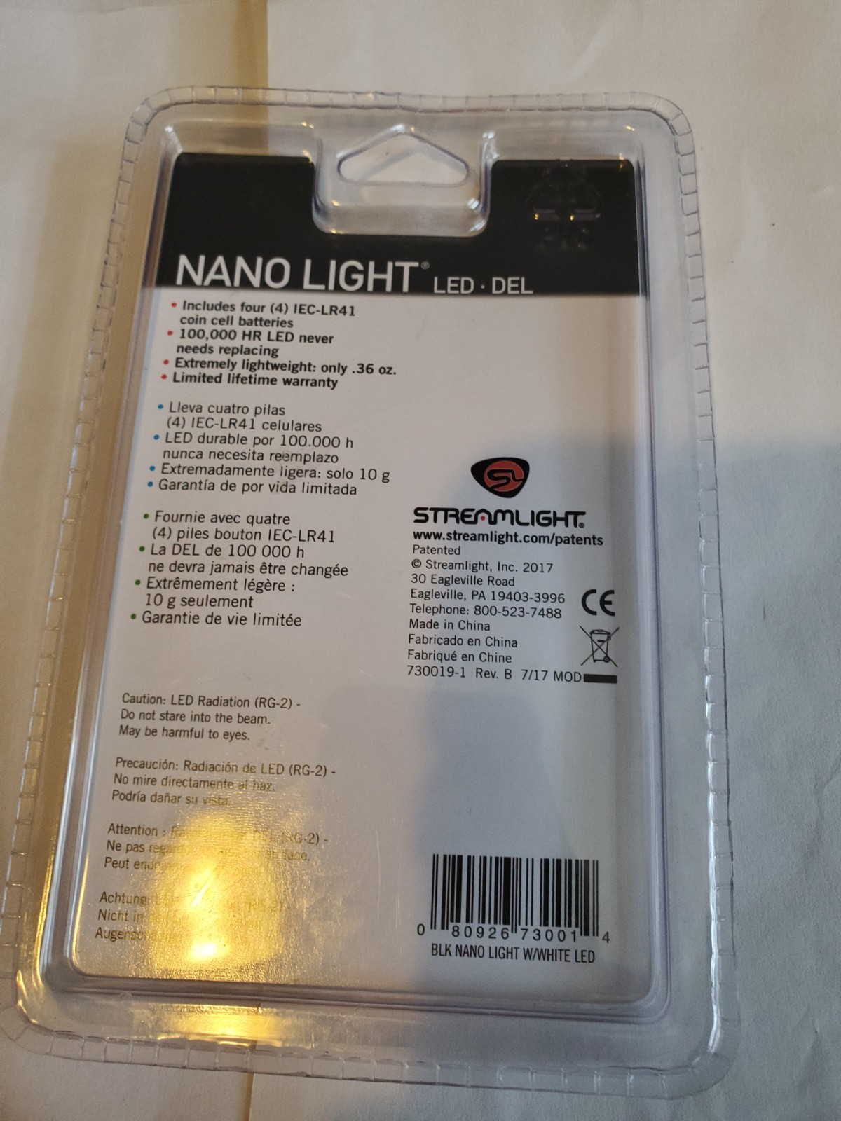 NEW BLACK NANO LIGHT 730019-1 LED FLASHLIGHT LIGHT