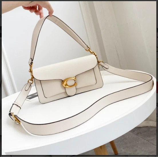 COACH F73995 Tabby Shoulder Bag 26 White Polished Pebble Leather Free Shipping